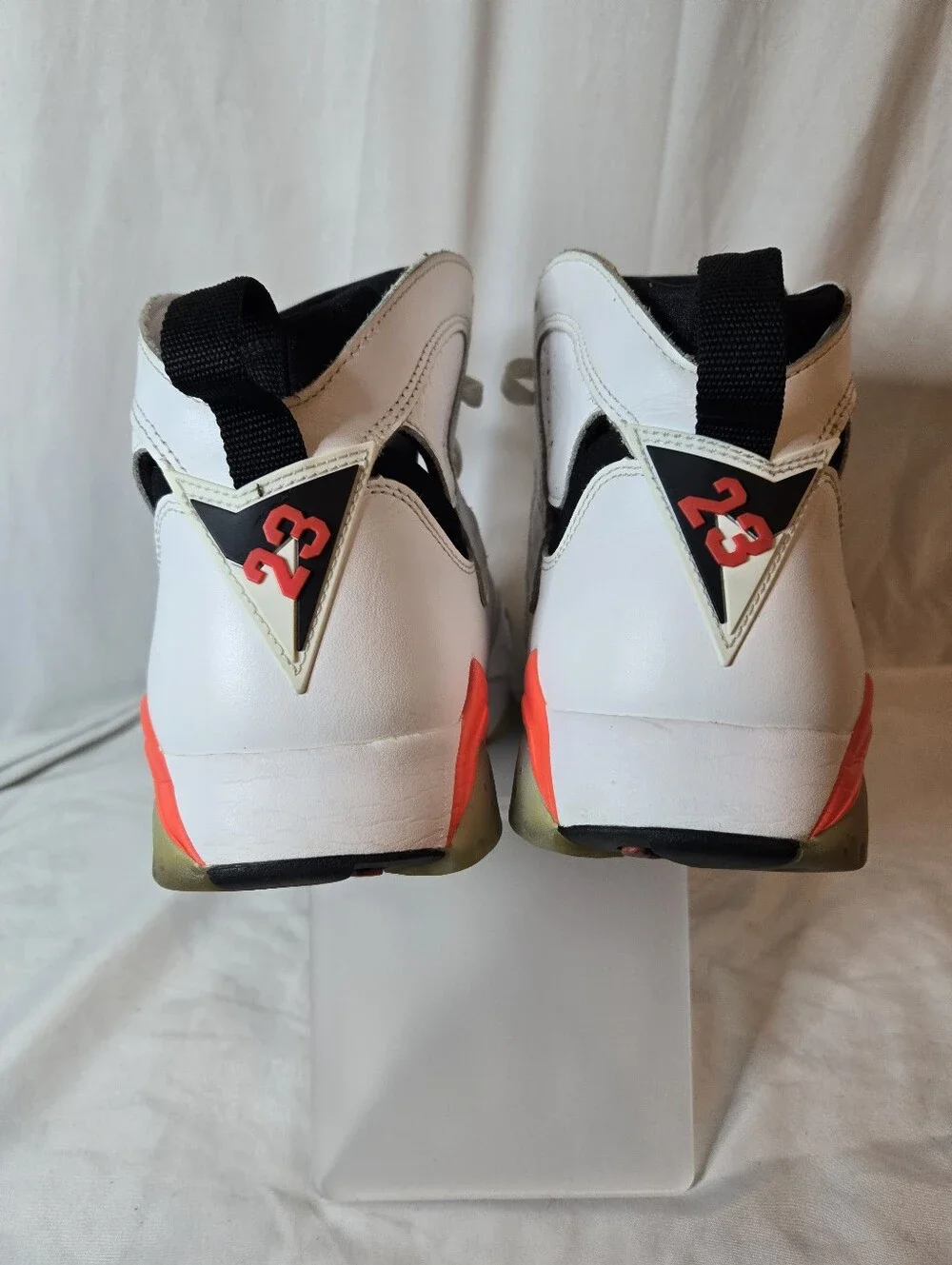 Jordan Men’s White Black & Orange High-Top Basketball Shoes